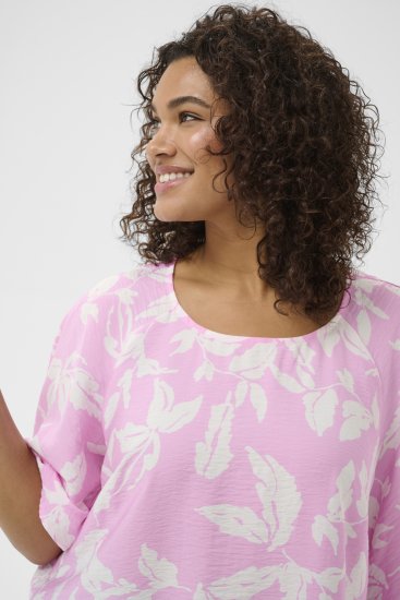 Kaffe Curve Marla Blouse Pink Frosting Chalk Leaf - Blouses - 
