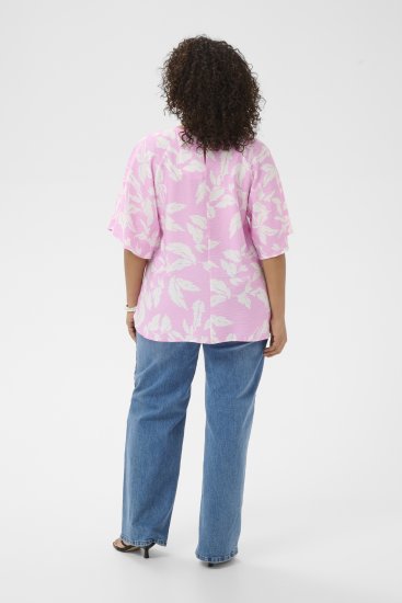 Kaffe Curve Marla Blouse Pink Frosting Chalk Leaf - Blouses - 