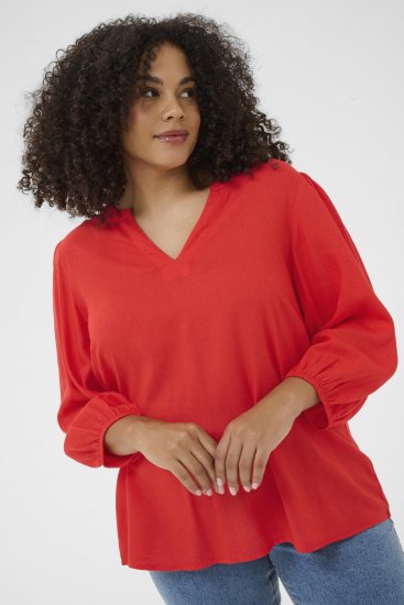 Kaffe Curve Mille Blouse Poppy Red - Blouses - 
