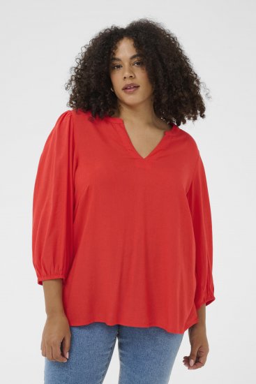Kaffe Curve Mille Blouse Poppy Red - Blouses - 
