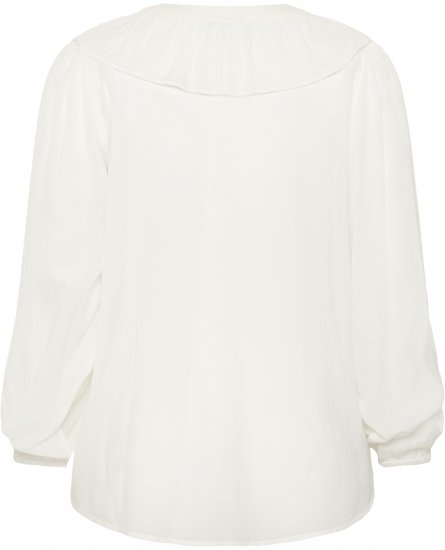 Kaffe Curve Lana Frill Blouse White - Blouses - 
