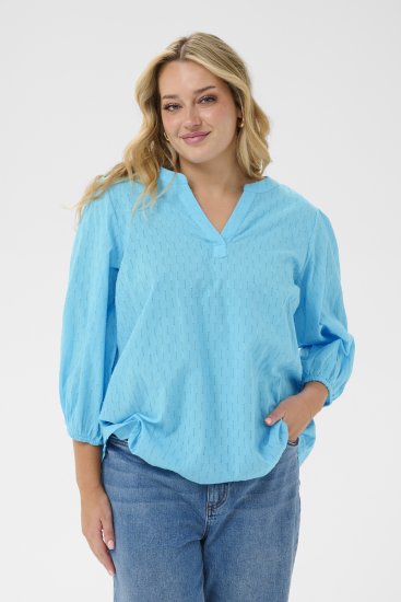 Kaffe Curve Thea Blouse Aquarius Blue - Blouses & tunieken - 