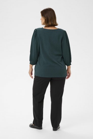 Kaffe Curve Pippi Blouse 3/4 Sleeve Magical Forest Green - Blouses & tunieken - 