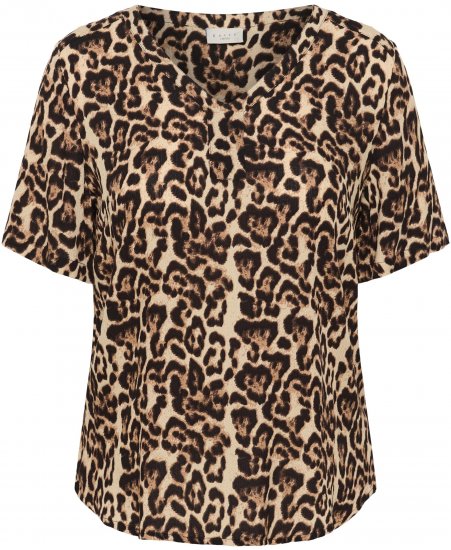 Kaffe Curve Ami Short Sleeve Blouse Printed Leopard - Blouses & tunieken - 