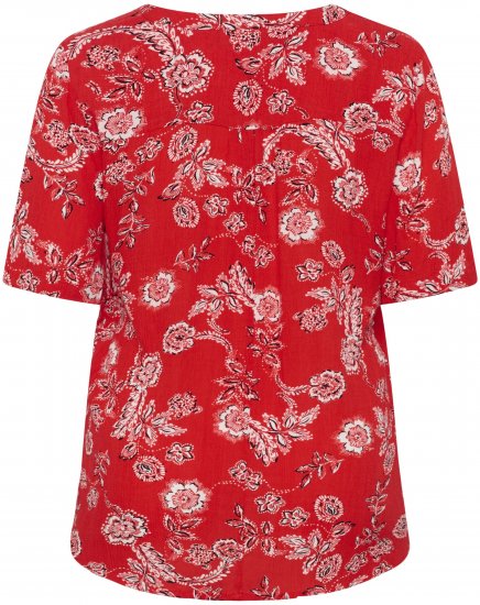 Kaffe Curve Ami Short Sleeve Blouse Printed Poppy Red - Blouses & tunieken - 