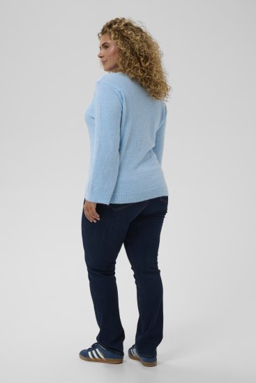 Kaffe Curve Jilanda V-Neck Pullover Blue - Truien & knitwear - 