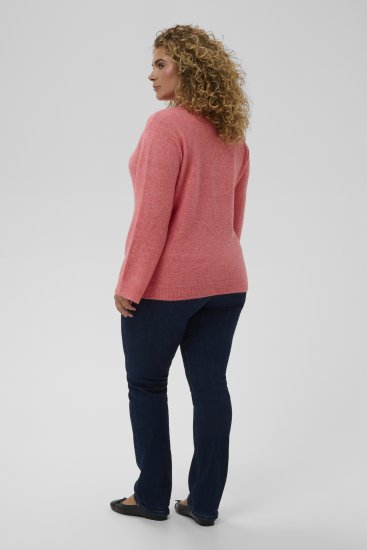 Kaffe Curve Jilanda V-Neck Pullover Red - Truien & knitwear - 