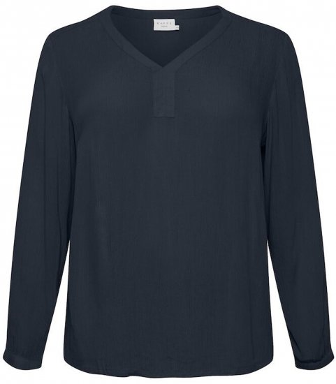 Kaffe Curve Ami Lange mouw Blouse Midnight marine - T-shirts - 