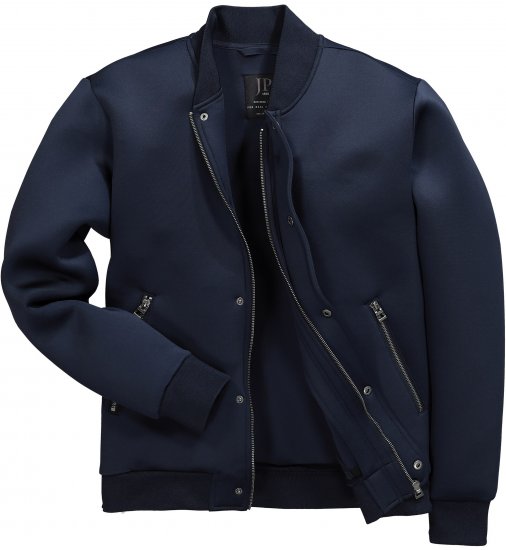 JP1880 College Jacket Scuba Fabric with Zipper Navy - Jassen - Grote Maten Herenjassen