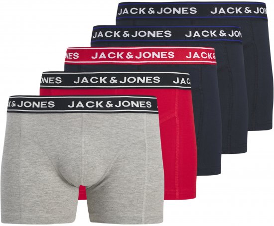Jack & Jones Hector Solid Trunks 5-Pack Grey - Boxershorts - Grote Maten Boxershorts Heren