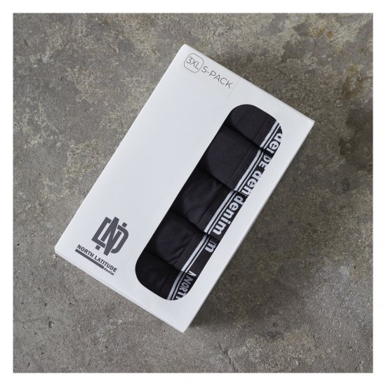 North Latitude 5-Pack Boxershorts Black - Boxershorts - Grote Maten Boxershorts Heren