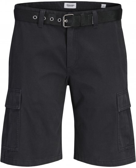 Jack & Jones Cole Hudson Belted Cargo Shorts Black - Shorts - Grote Maten Korte Broeken Heren
