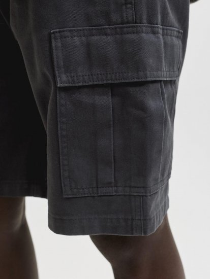 Jack & Jones Cole Hudson Belted Cargo Shorts Black - Shorts - Grote Maten Korte Broeken Heren