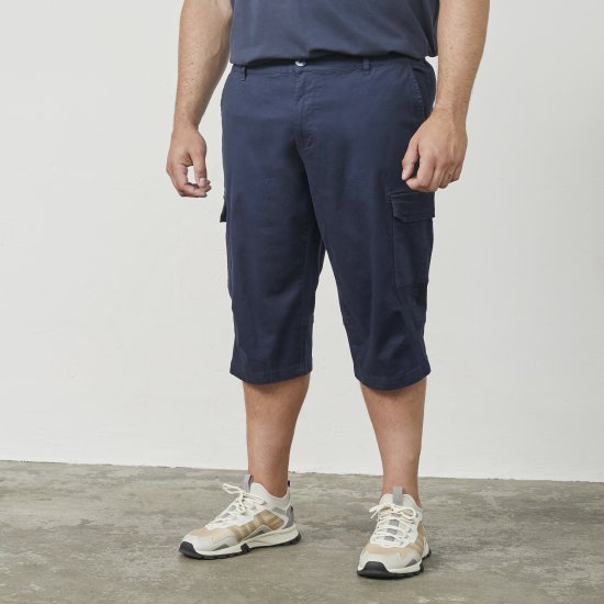 North Latitude 61150 Cargo Comfort Fit Capri Marineblauw - Shorts - Grote Maten Korte Broeken Heren