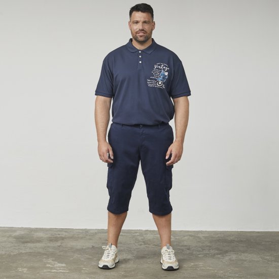 North Latitude 61150 Cargo Comfort Fit Capri Marineblauw - Shorts - Grote Maten Korte Broeken Heren