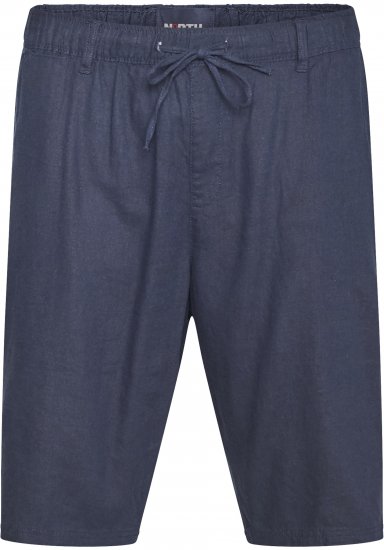 North Latitude 61154 Linnen Comfort Fit Shorts Navy Blauw - Shorts - Grote Maten Korte Broeken Heren