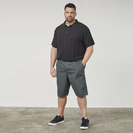 North Latitude 61336 Comfort Fit Shorts Donker Stofgroen - Shorts - Grote Maten Korte Broeken Heren