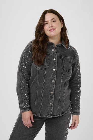 Kaffe Curve Petri Denim Jacket Grey Vintage Wash - Jassen - 