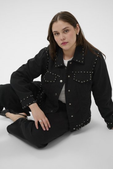 Kaffe Curve Brenn Twill Jacket Washed Black - Spijkerjassen - 