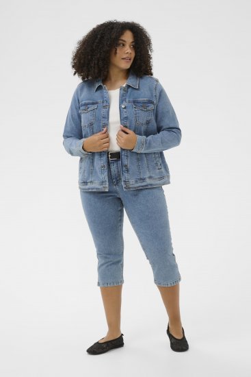 Kaffe Curve Vilana Denim Jacket Washed Blue - Spijkerjassen - 