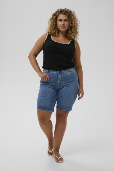 Kaffe Curve Emila Denim Shorts Blue - Shorts - 