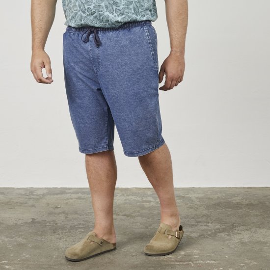 North Latitude 61333 Jog Denim Shorts Indigo Blauw - Shorts - Grote Maten Korte Broeken Heren