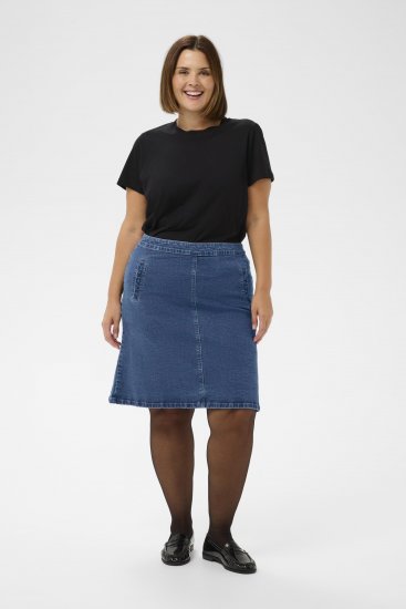Kaffe Curve Leni Denim Skirt Blue - Rokken - 