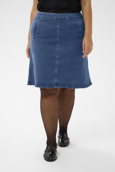 Kaffe Curve Leni Denim Skirt Blue - Rokken - 