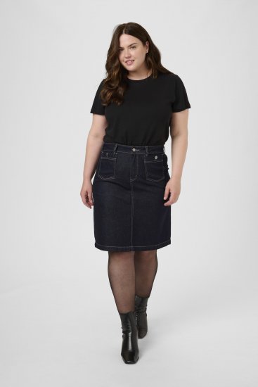 Kaffe Curve Roria Denim Skirt Dark Blue - Rokken - 