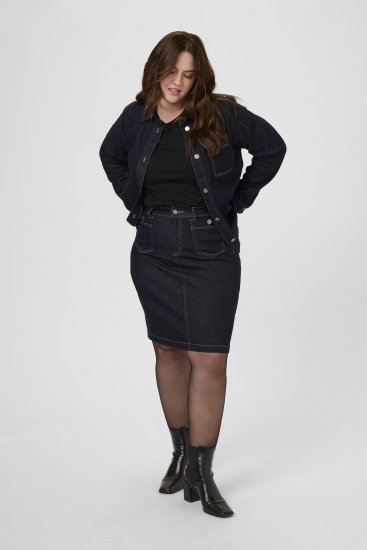 Kaffe Curve Roria Denim Skirt Dark Blue - Rokken - 