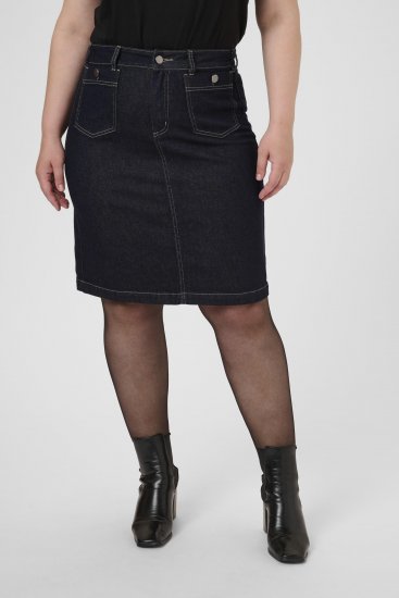 Kaffe Curve Roria Denim Skirt Dark Blue - Rokken - 