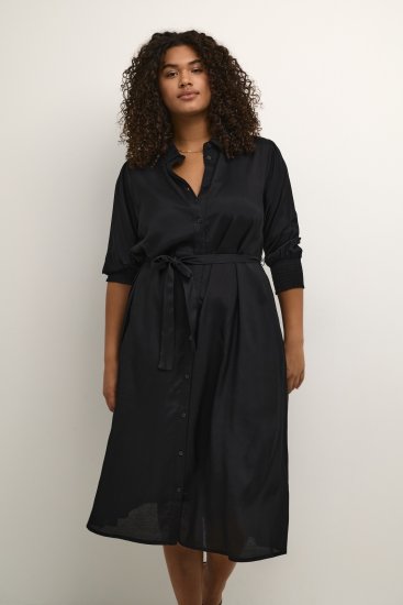 Kaffe Curve Emina Oline Jurk Diepzwart - Kleedjes - 