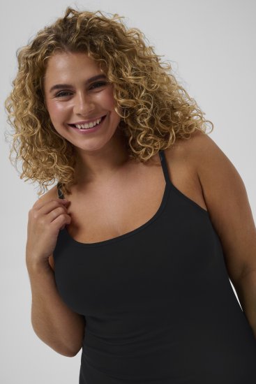 Kaffe Curve Jena Bandjes Jurk Diepzwart - Kleedjes - 