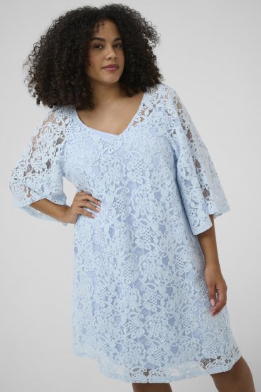 Kaffe Curve Lucy Dress Nantucket Breeze Blue - Midi jurken - 