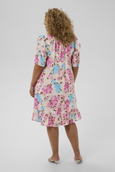 Kaffe Curve Hayley Dress Multi Color Flower - Midi jurken - 