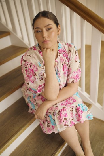 Kaffe Curve Hayley Dress Multi Color Flower - Midi jurken - 