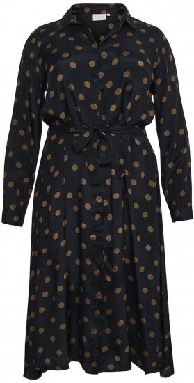 Kaffe Curve Olivia Jurk Zwart met Mustang stip - Kleedjes - 