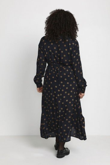 Kaffe Curve Olivia Jurk Zwart met Mustang stip - Kleedjes - 