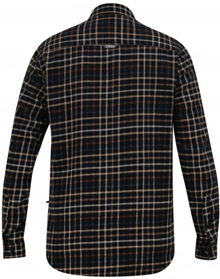D555 Destin Checked Long Sleeve Shirt Black/Tan Check - Overhemden met lange mouwen - 