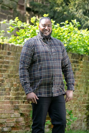 D555 Destin Checked Long Sleeve Shirt Black/Tan Check - Overhemden met lange mouwen - 