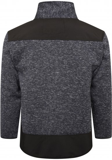 Kam jeans KV133 Twisted Marl Fleece Jacket Black - Jassen - Grote Maten Herenjassen