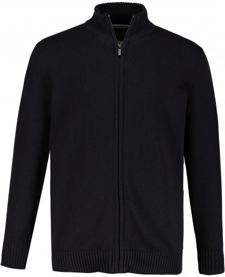 JP1880 Sweater Knitter with Zipper Black - Sweaters & hoodies - Sweaters & Hoodies Grote Maten Heren