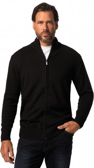 JP1880 Sweater Knitter with Zipper Black - Sweaters & hoodies - Sweaters & Hoodies Grote Maten Heren