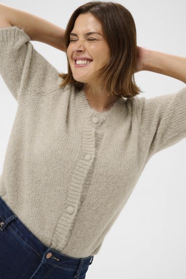 Kaffe Curve Emilia Cardigan Feather Grey Melange - Vesten - 