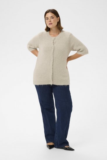 Kaffe Curve Emilia Cardigan Feather Grey Melange - Vesten - 