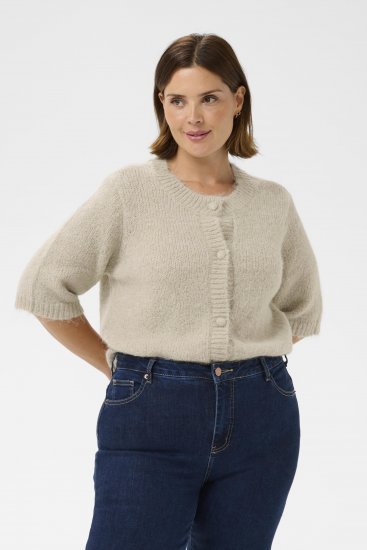 Kaffe Curve Emilia Cardigan Feather Grey Melange - Vesten - 