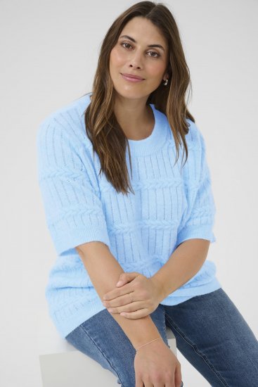 Kaffe Curve Minia Pullover Powder Blue Melange - Gebreide truien - 