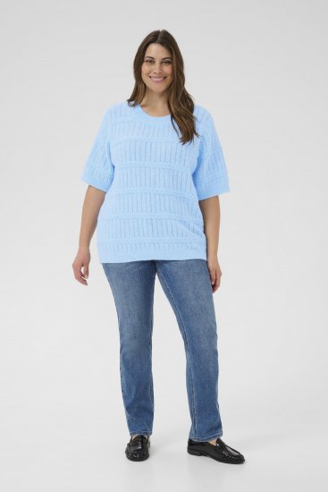Kaffe Curve Minia Pullover Powder Blue Melange - Gebreide truien - 
