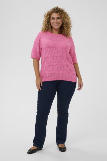 Kaffe Curve Minia Pullover Pink Power Melange - Gebreide truien - 