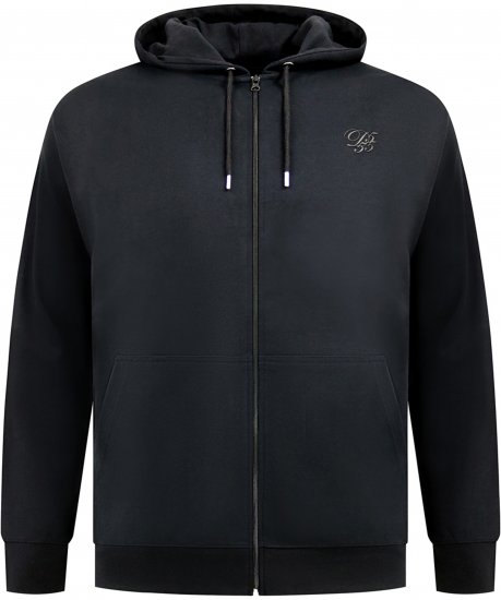 Duke Kenilworth Pin Tuck Sleeves Zip Through Hoodie Dark Navy TALL - TALL sweatshirts - 